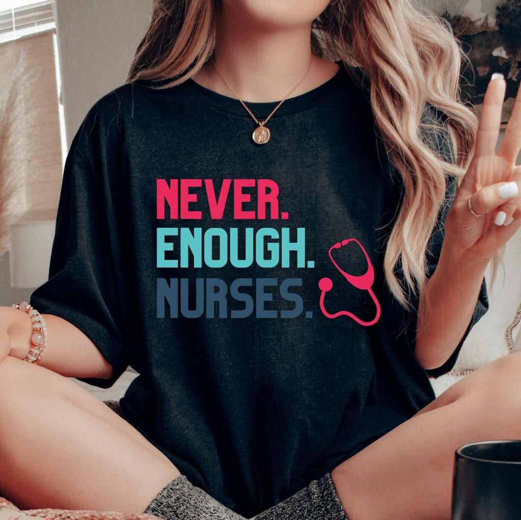 Nurse BLACK TShirt Gift For Nurse Cute Nurse T-Shirt Nurse Graduation Gift For Her Nurse Week Nurse Mom Appreciation RN Gift Tee Hospital