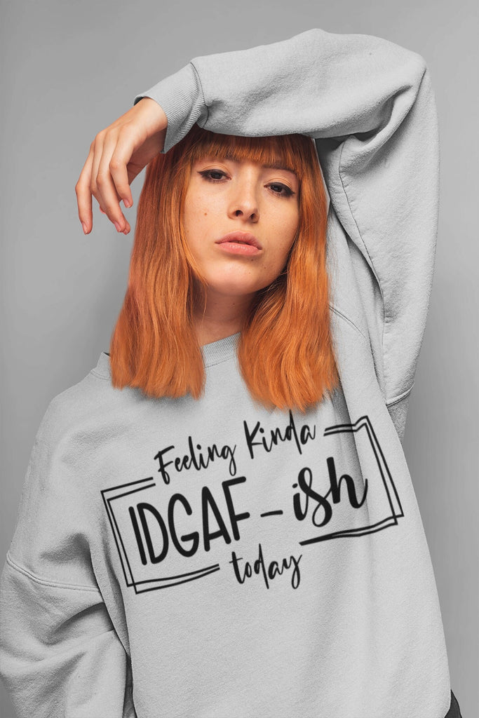 Idk Idgaf Sweatshirt Unisex Adult GREY Sweatshirt Black Sweatshirt Sarcastic Sweatshirt Moody Sweatshirt Crewneck Sweatshirt Introvert Gift