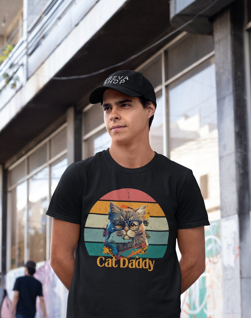 Cat Dad BLACK Shirt Car Dad T Shirt Cat Daddy Shirt Mens Tee Cat Shirt Dad Tee Shirt Fathers Day Gift For Him Cat Lover Shirt Cat Tee Shirt