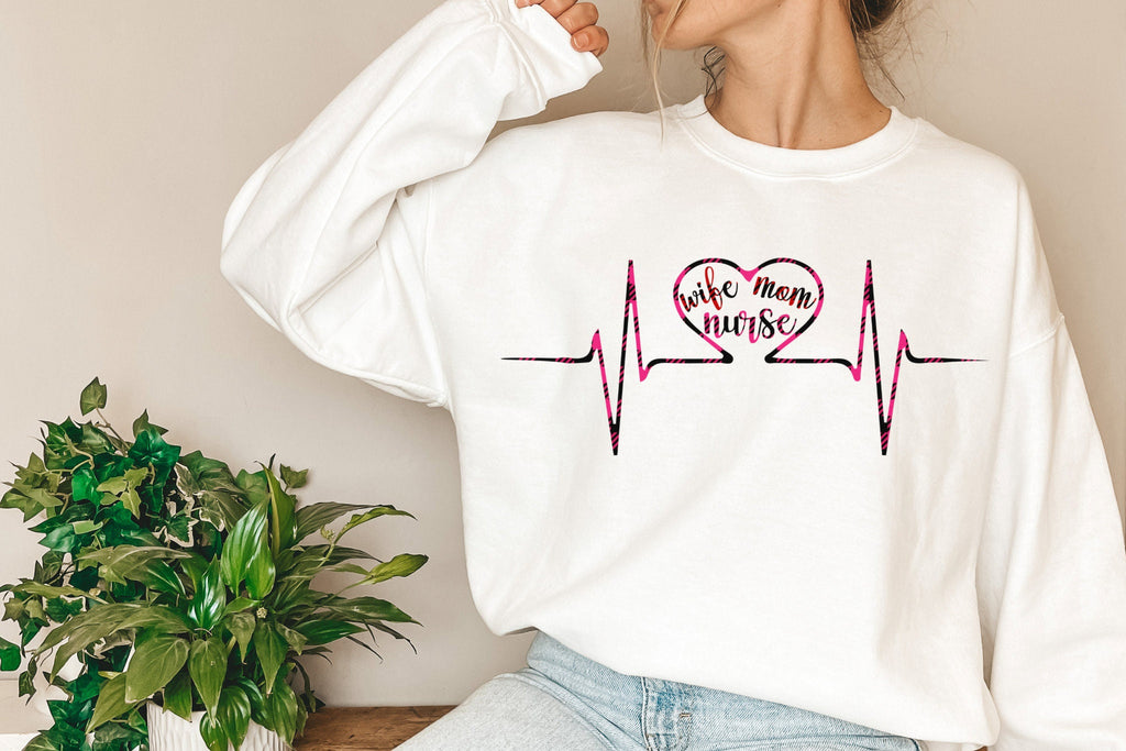 Heartbeat Nurse White Sweatshirt Gift For Nurse Student Sweater Nurse Graduation Gift Nurse Week Nurse Appreciation RN Gift Nurse Hospital