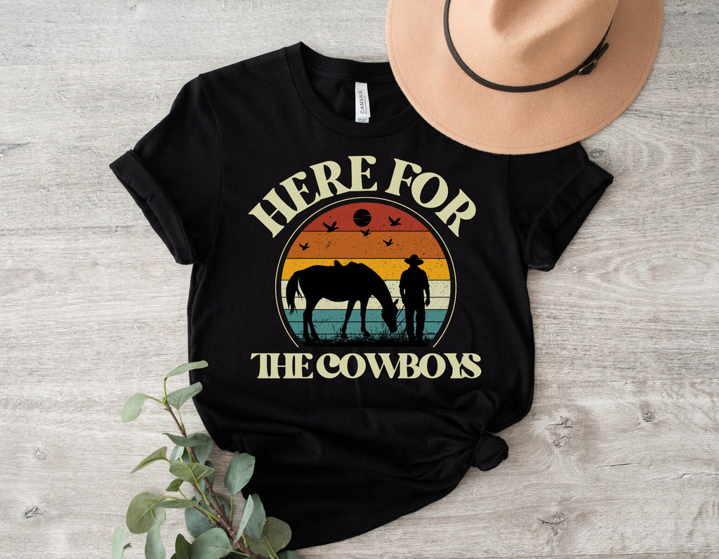 Here For Cowboys Boho Cow Skull Shirt Howdy Shirt Wild West Shirt Western Graphic Tee Cowgirl Shirt Bull Skull Shirt Southwest Tee