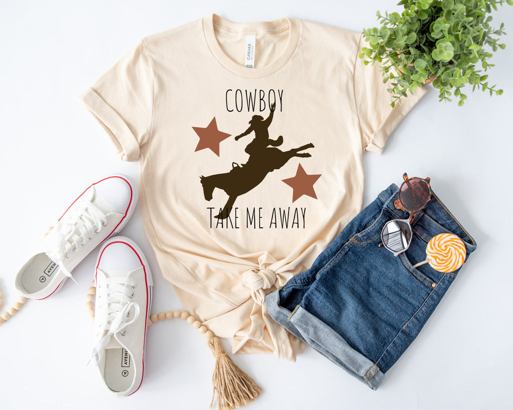 Cowboy Take Me Away Boho Cow Skull Shirt Howdy Shirt Wild West Shirt Western Graphic Tee Cowgirl Shirt Bull Skull Shirt Southwest Western