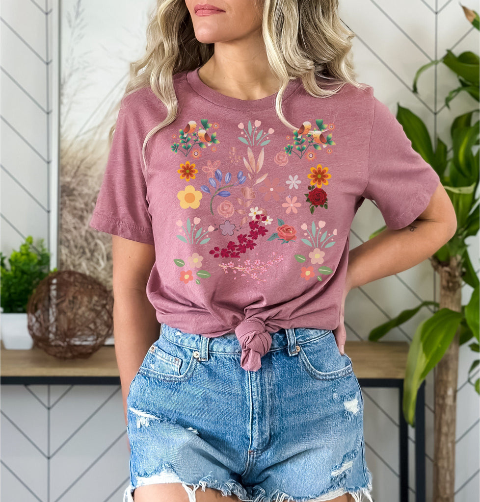 Rose Sunflower Shirt Floral Tee Shirt Flower Shirt Garden Shirt Womens Fall Shirt Sunflower Tshirt Sunflower Shirt Sunshine Spring Shirt