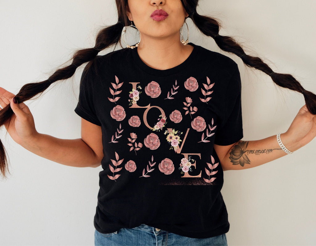 Rose Pink Sunflower Shirt Floral Tee Shirt Flower Shirt Garden Shirt Womens Fall Shirt Sunflower Tshirt Sunflower Shirt Sunshine Spring Tee