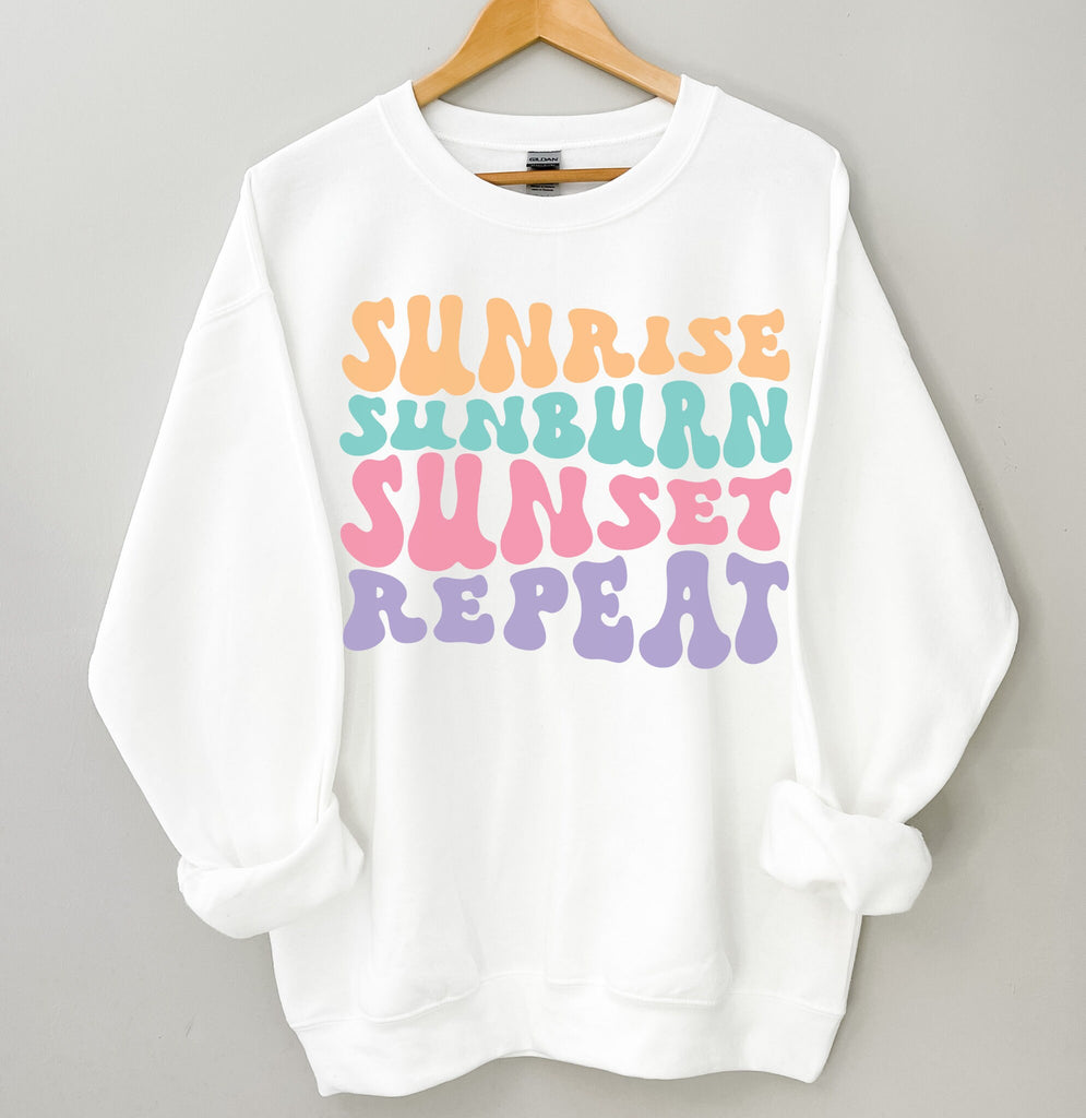 Sunset Sunrise Summer Sweatshirt Funny Summer Sweatshirt Summer Woman Sweatshirt Beach Shirt Beach Booze Besties Beach Vacation Shirt