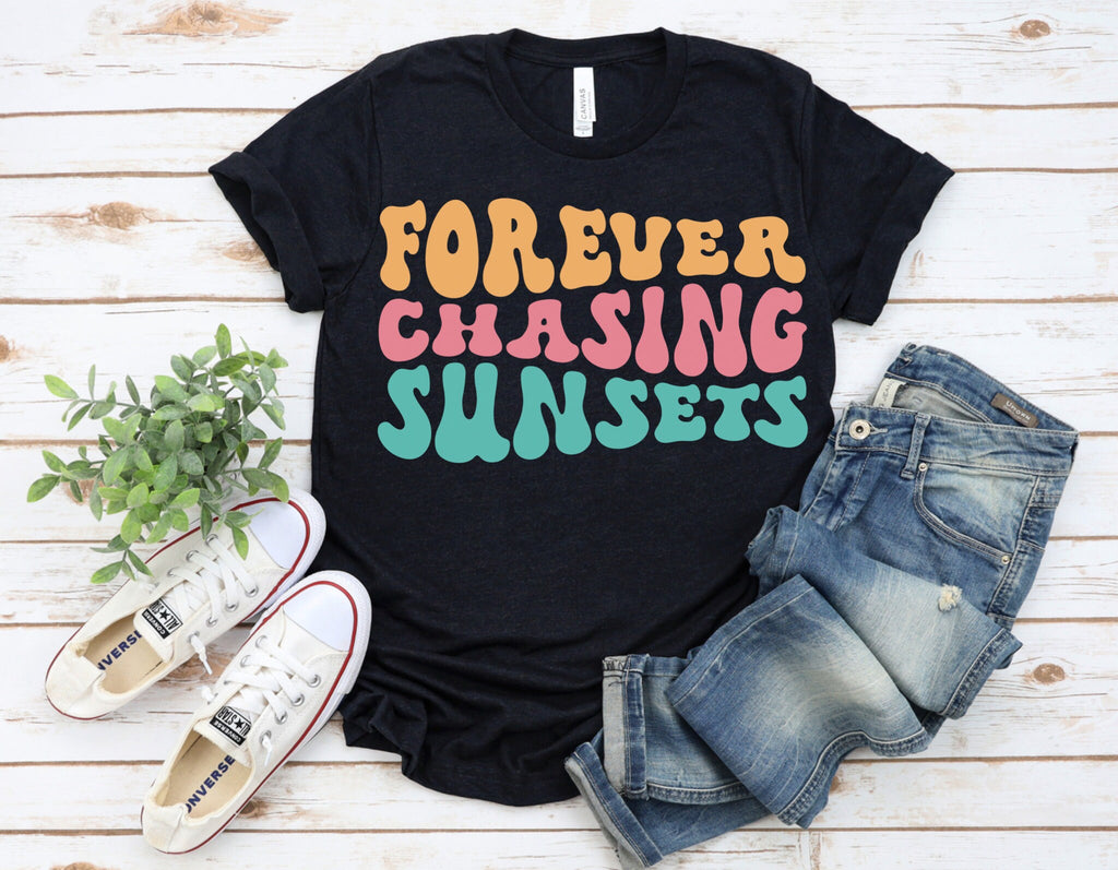 Chasing Sunsets Summer T-Shirt Beach T-Shirt Stay Salty Distressed T Shirt Womens T Shirt Vintage Tee Skeleton Grunge Skull Beach Tshirt