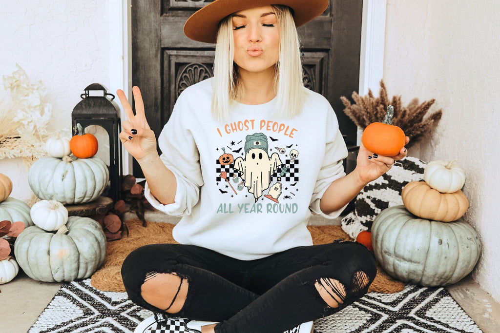 Ghost Halloween Sweatshirt Horror Movie Shirt Halloween Sweatshirt Spooky Season Thanksgiving Shirt Halloween Graphic Tee Fall Pumpkin