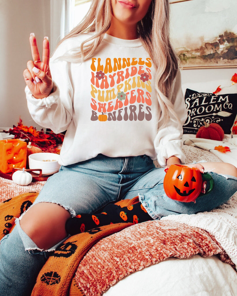 Bonfire Fall Pumpkin Sweatshirt Horror Movie Shirt Halloween Sweatshirt Spooky Season Thanksgiving Shirt Halloween Graphic Tee Fall Pumpkin