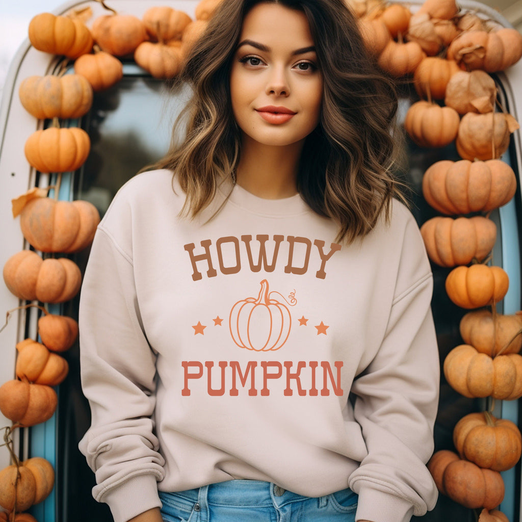 Howdy Pumpkin Sweater Fall Sweatshirt Pumpkin Halloween Sweatshirt Pumpkin Shirt Fall Sweatshirt Spooky Season TShirt Fall Shirts For Women