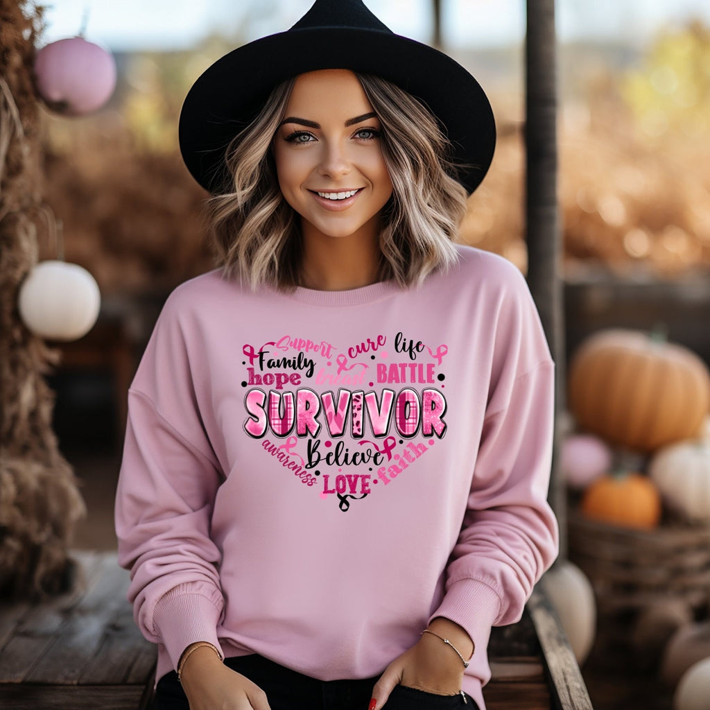 Breast Cancer Sweatshirt Support The Fighters Shirt Admire The Survivors Shirt Honor The Taken Pink Ribbon Shirt Breast Cancer Awareness