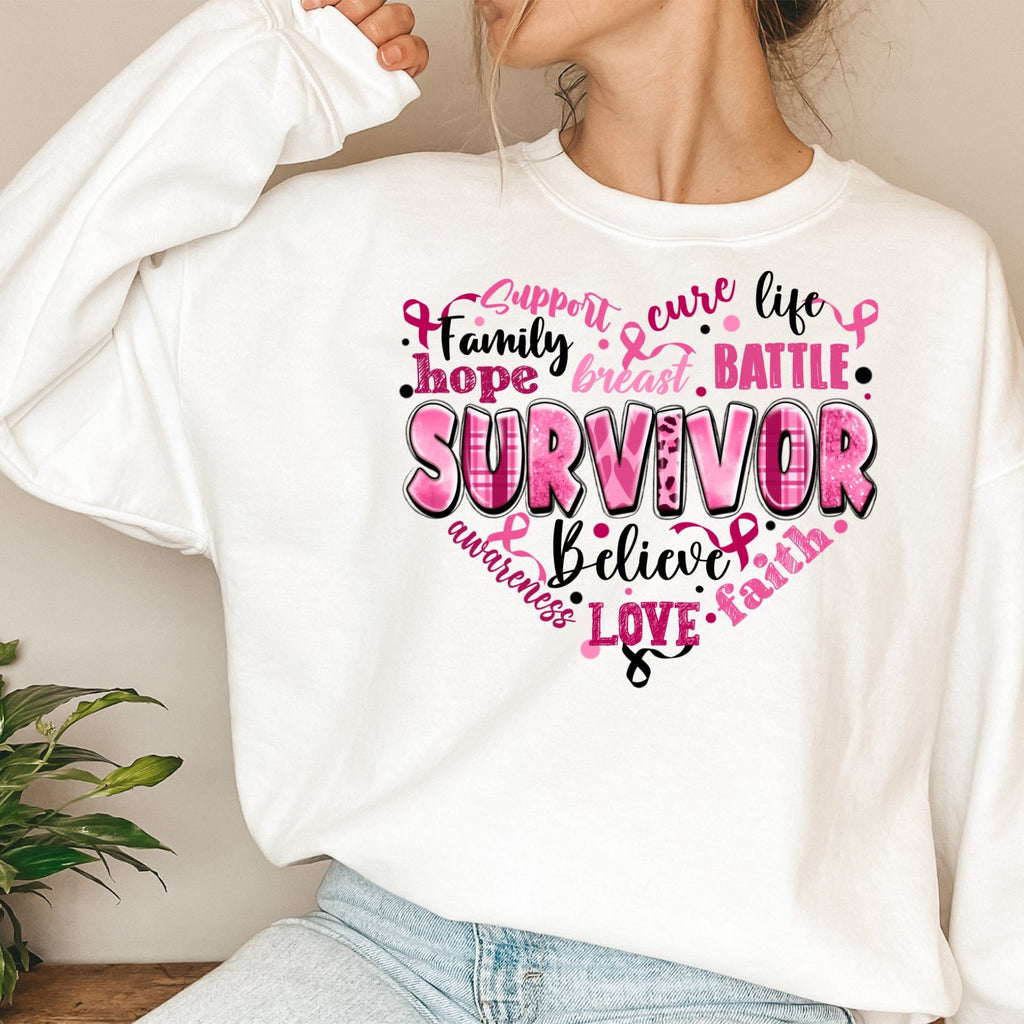 Breast Cancer Sweatshirt Support The Fighters Shirt Admire The Survivors Shirt Honor The Taken Pink Ribbon Shirt Breast Cancer Awareness